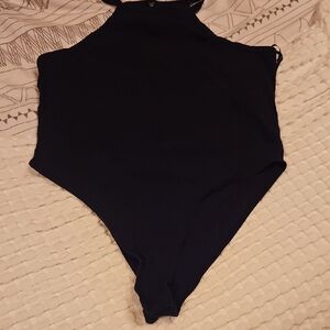 Shein Curve Balck Ribbed Bodysuit